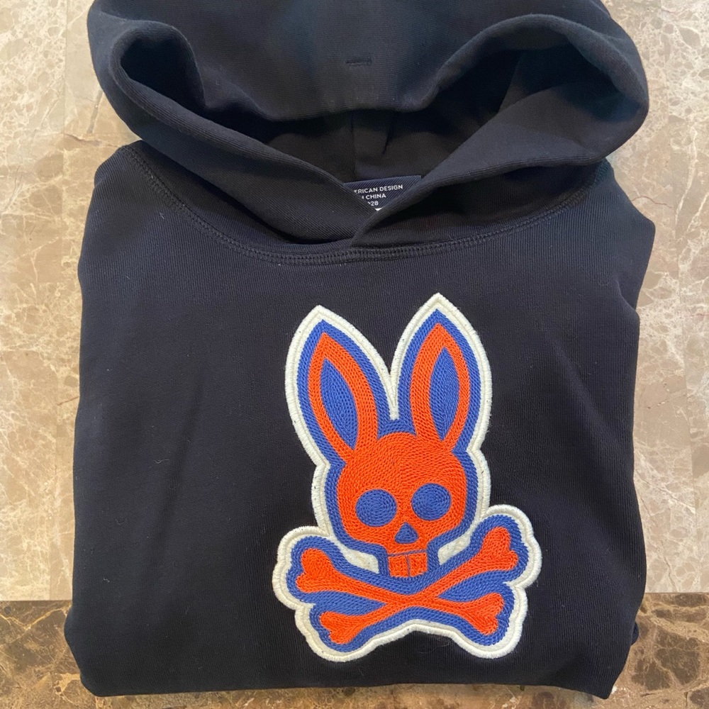 Boys black Psycho Bunny Hoodie sz7/8 S